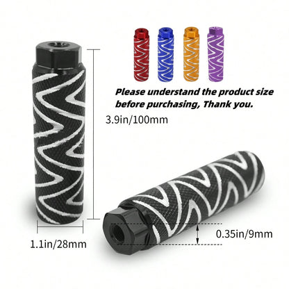 1 Pair Non-Slip Aluminum Bicycle Pegs, Aluminum Alloy Non-Slip Lead Foot Bicycle Pegs, Mountain Bike BMX Pegs, Bicycle Rear Seat Pegs, Suitable For 0.35 Inch Axle (This Product Is Not Recommended For