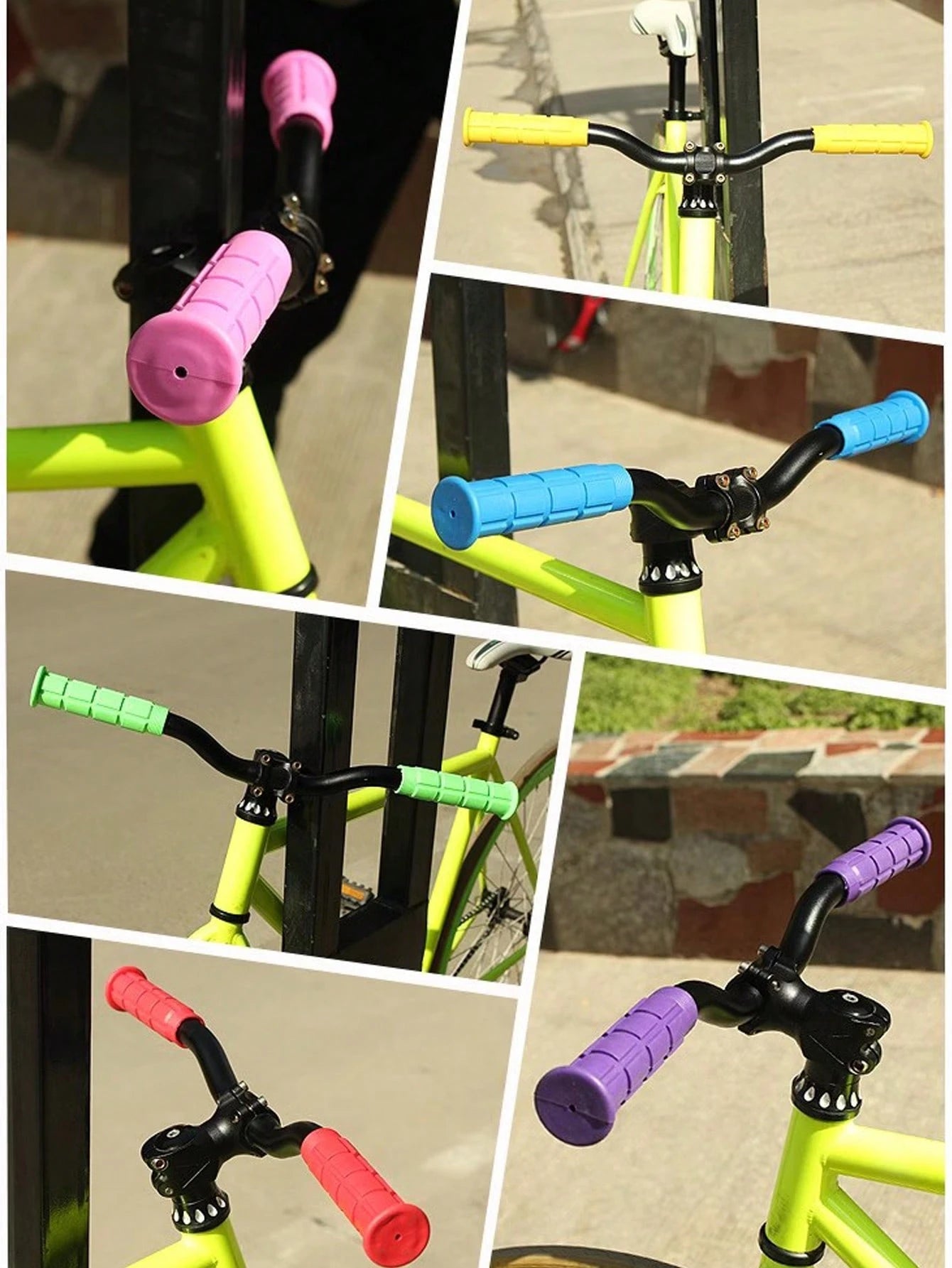 1 Pair Thickened Rubber Bicycle Handlebar Grips Colorful Soft Bike Handle Cover Anti-Slip And Shock-Absorbing Wear-Resistant Bicycle Handlebar Universal Accessories Great Gift For Mountain Bike Fixed