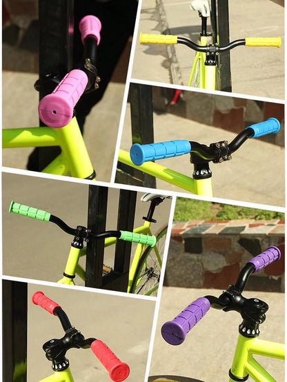 1 Pair Thickened Rubber Bicycle Handlebar Grips Colorful Soft Bike Handle Cover Anti-Slip And Shock-Absorbing Wear-Resistant Bicycle Handlebar Universal Accessories Great Gift For Mountain Bike Fixed