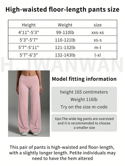 1 Pair Women's Solid Color Loose Yoga Wide Leg Pants, Comfortable Fitted Versatile, Suitable For Running, Fitness And Yoga Sports Pink