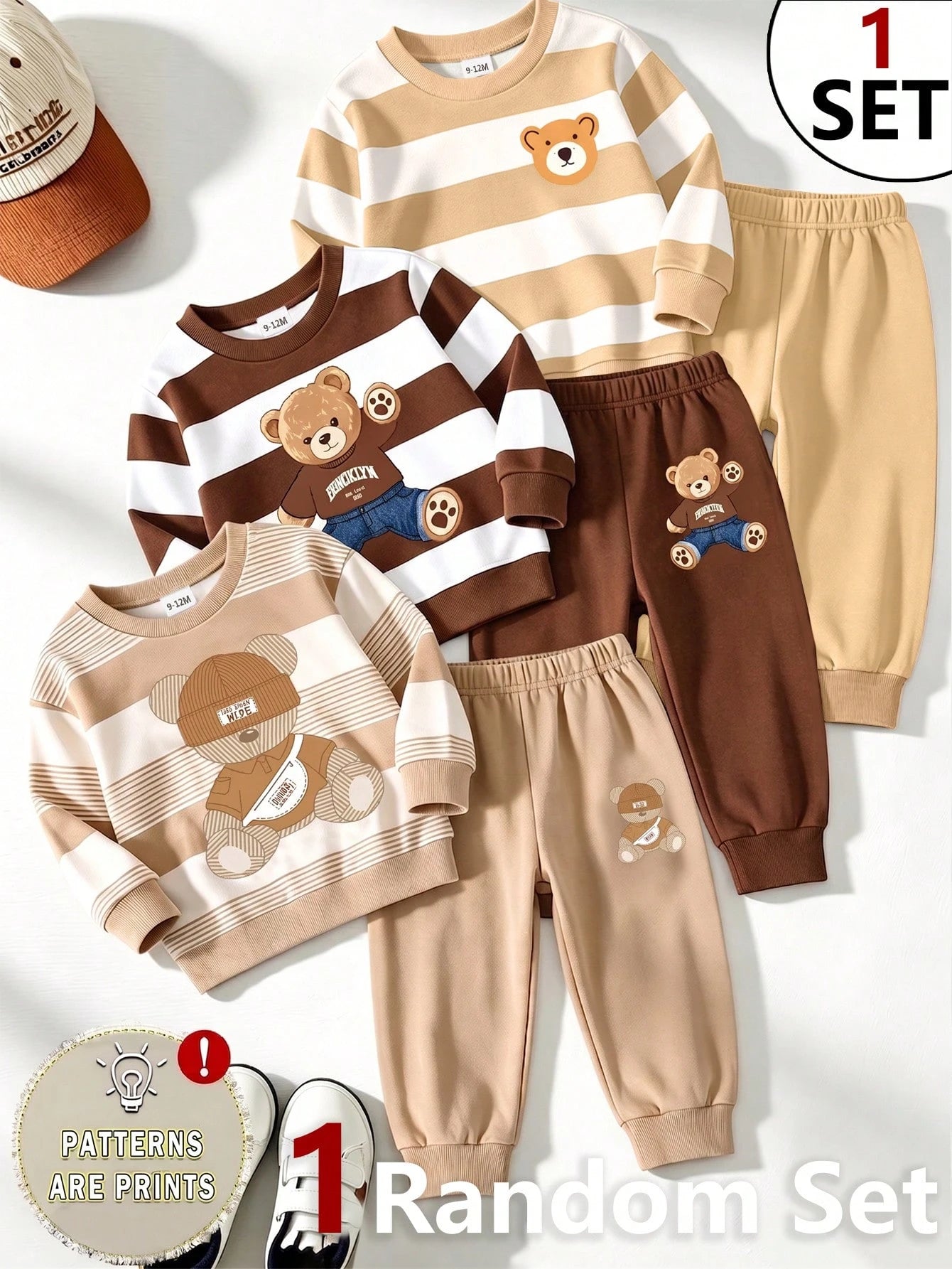 1 Random Set,Baby Boys Superhero Spider Web Print Color Block Sweatshirt Set Fall Cute Red Blue Letter Ribbed Cuffs Long Sleeve School Outfits