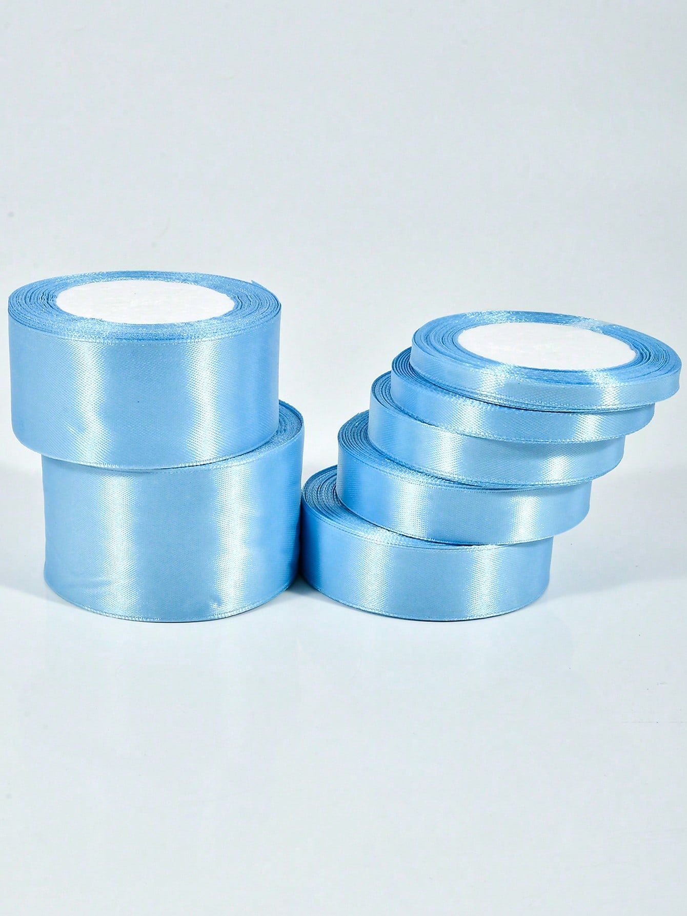 1 Roll 22m Long Handmade Rose Satin Ribbon In Pink Or Blue, 22m Long Polyester Packaging Ribbon, Suitable For Baby Shower, Home Decor, Scene Decoration, Theme Party Decoration