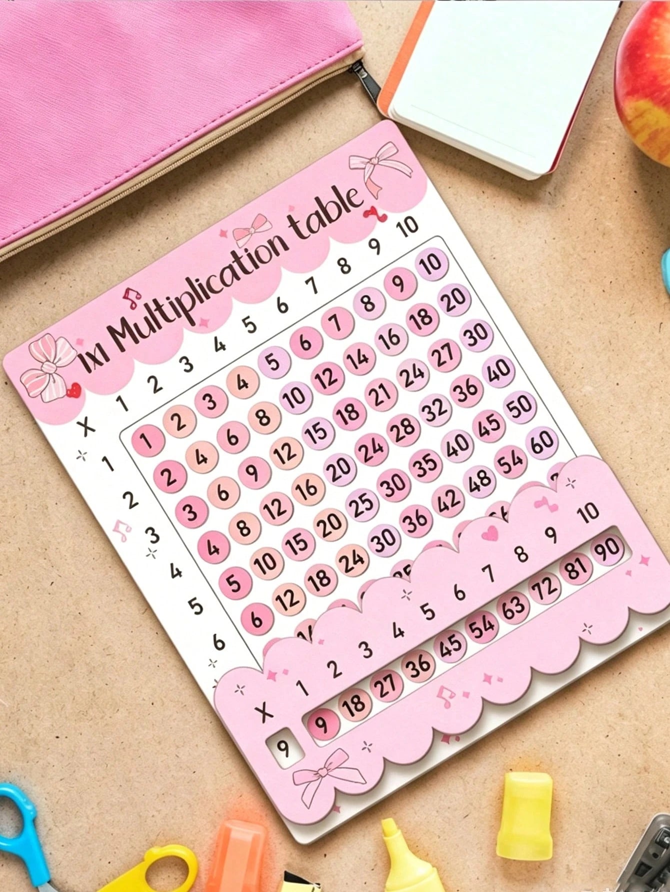 1 Set Composite Multiplication Table, Perfect For Math Class And Back To School Gift. Multi-Functional Craft| Suitable For Family Gathering. 2D Flat 1x1 Multiplication Table Card, Colorful Numbers. P