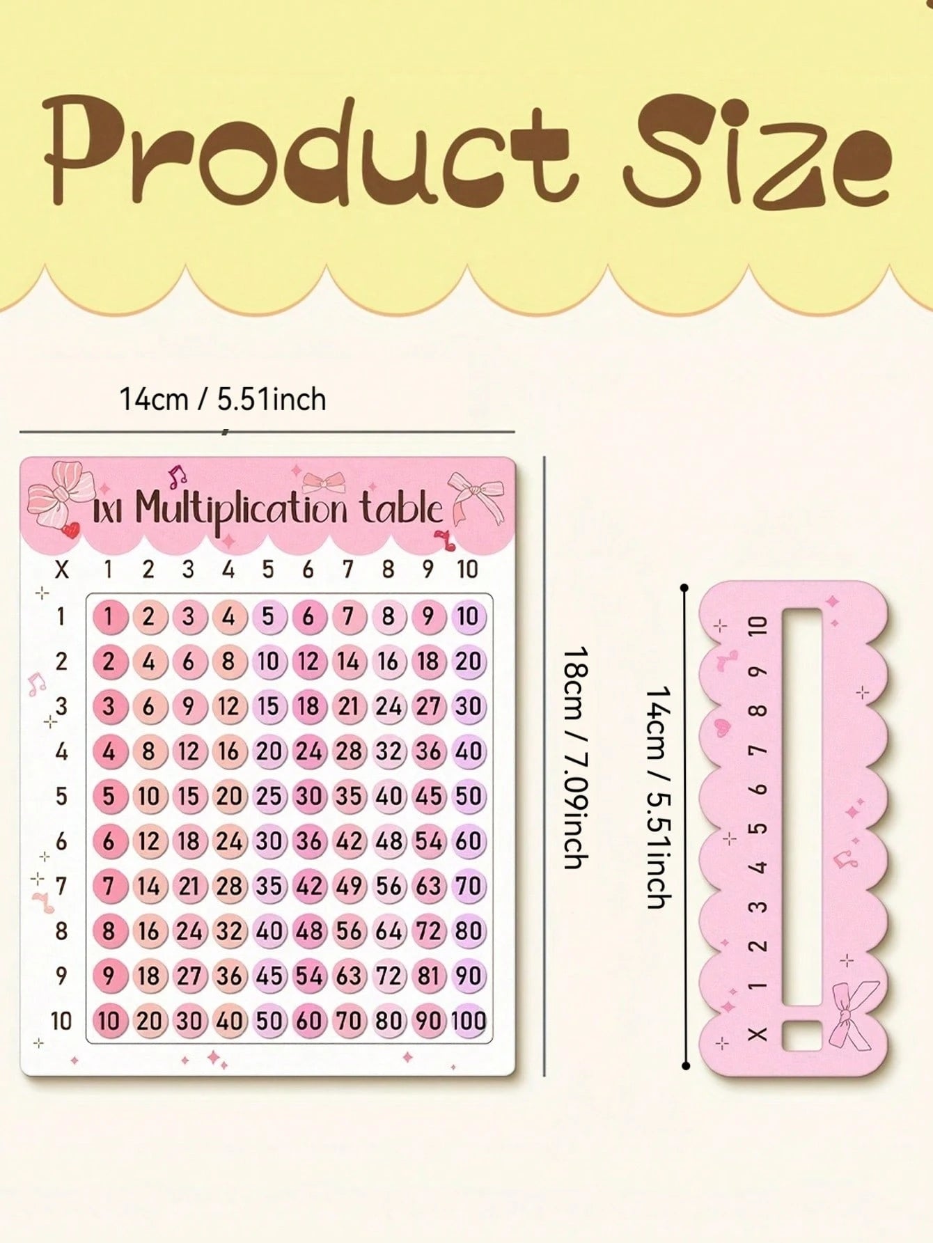 1 Set Composite Multiplication Table, Perfect For Math Class And Back To School Gift. Multi-Functional Craft| Suitable For Family Gathering. 2D Flat 1x1 Multiplication Table Card, Colorful Numbers. P