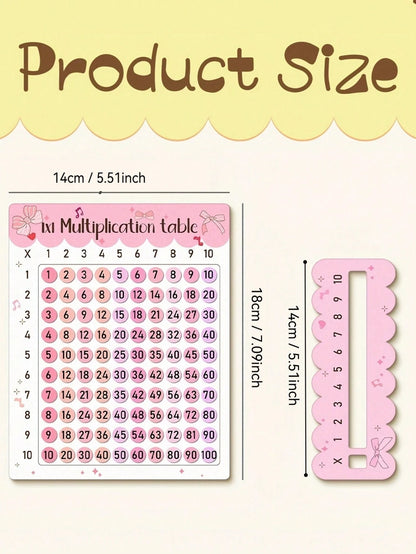 1 Set Composite Multiplication Table, Perfect For Math Class And Back To School Gift. Multi-Functional Craft| Suitable For Family Gathering. 2D Flat 1x1 Multiplication Table Card, Colorful Numbers. P