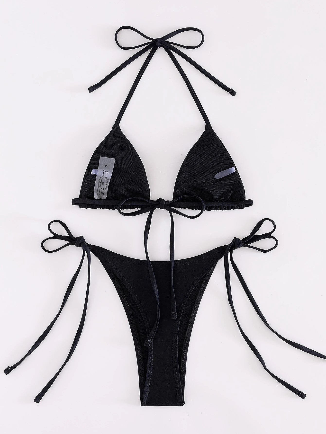 1 Set Solid Color Sexy Bikini Swimwear, Beach Vacation Summer Swimwear White Elegant, High Waisted