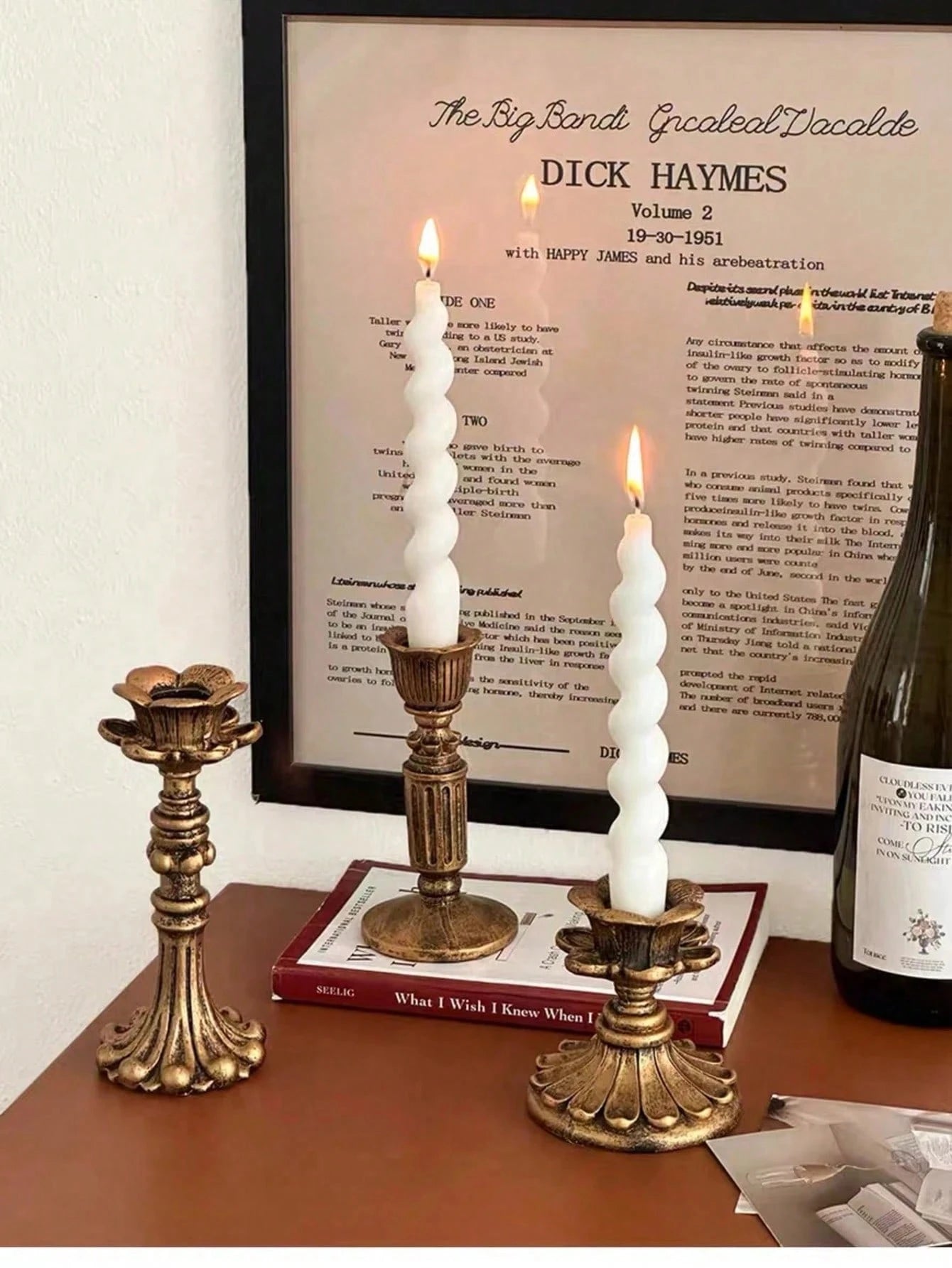 1 Set Vintage French Antique Candlestick/Candle Holder, High-End Home Art Candle Holder Base, Candlelight Dinner Decoration, Table Decoration, Desk Decoration, Create Romantic Atmosphere, Patio Decora