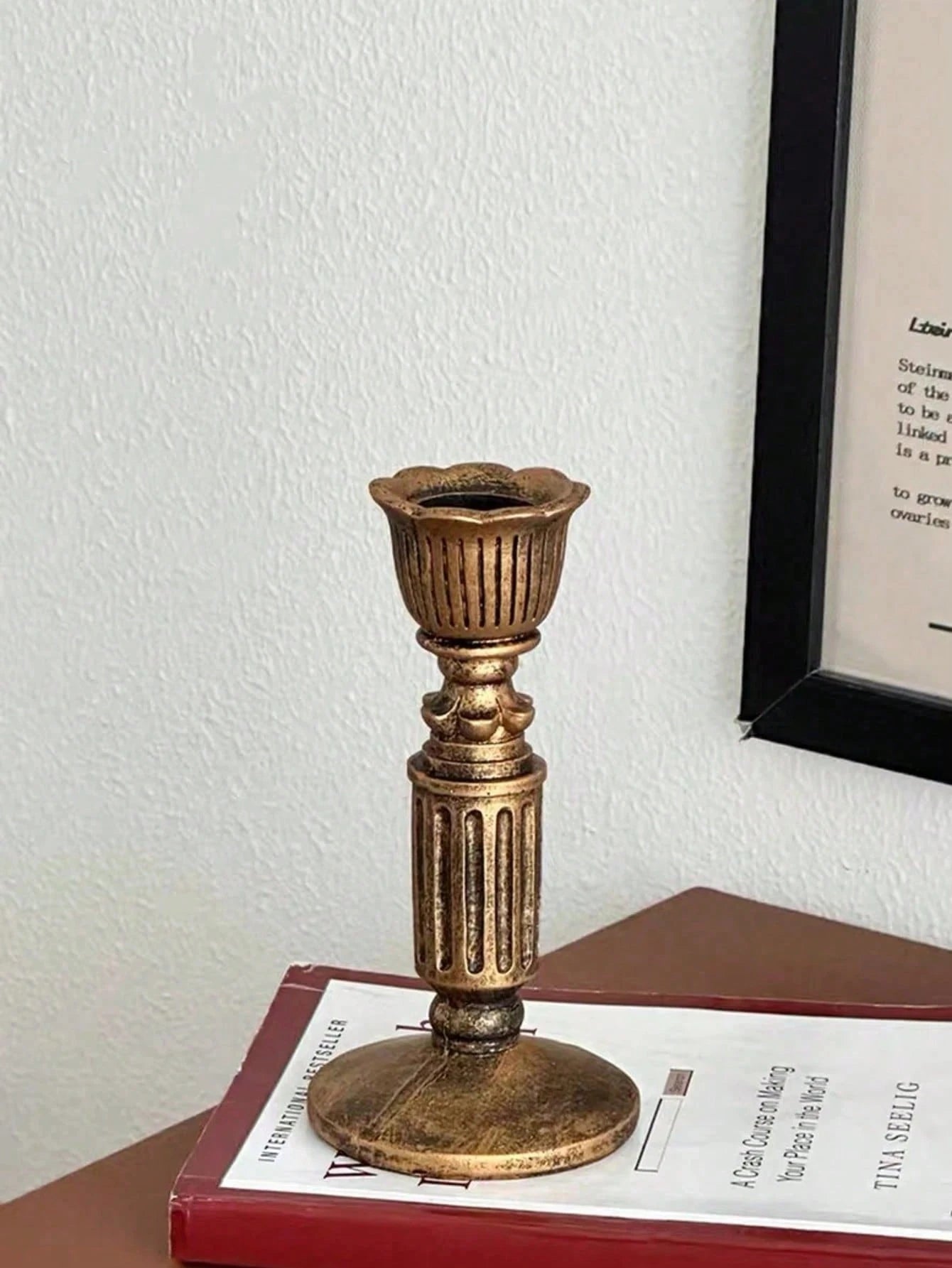 1 Set Vintage French Antique Candlestick/Candle Holder, High-End Home Art Candle Holder Base, Candlelight Dinner Decoration, Table Decoration, Desk Decoration, Create Romantic Atmosphere, Patio Decora