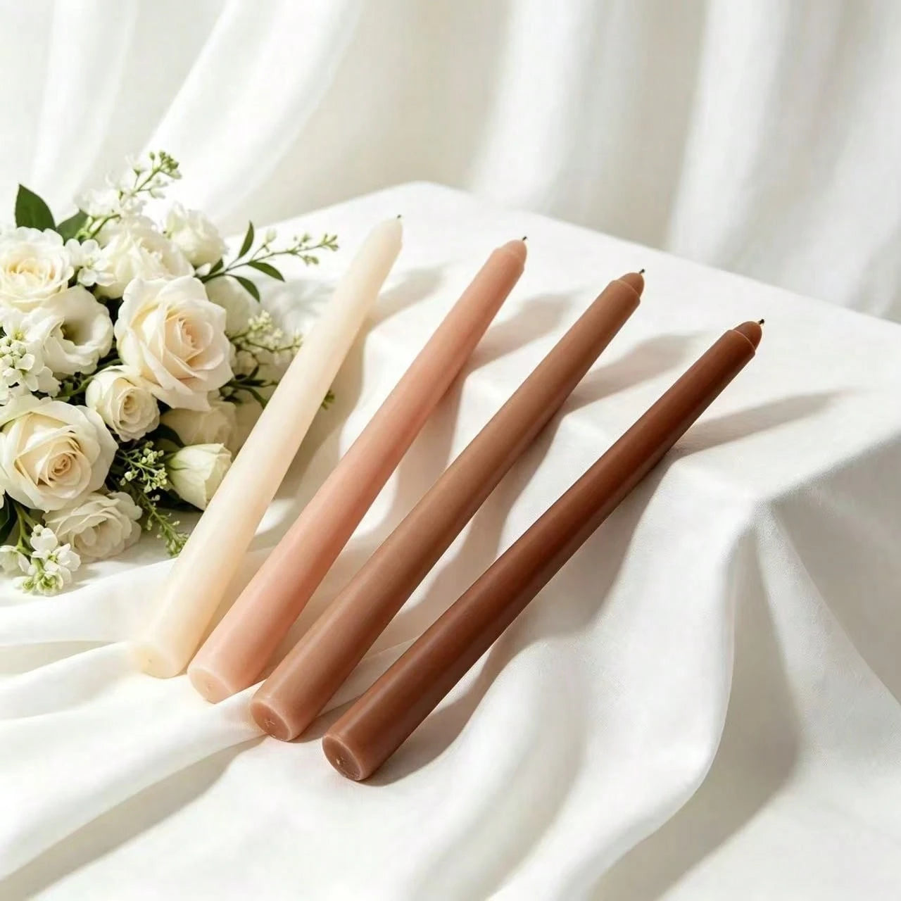 10 Inch Mocha Coffee Gradient Candles, 4/8/12 Pack, Smokeless Dripless Long Burning Dinner Candles, Neutral Bohemian Wedding Decor, Rustic Home Table Centerpiece Decoration, Thanksgiving Christmas Hol
