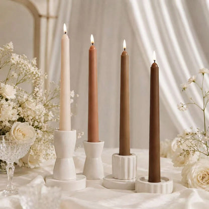 10 Inch Mocha Coffee Gradient Candles, 4/8/12 Pack, Smokeless Dripless Long Burning Dinner Candles, Neutral Bohemian Wedding Decor, Rustic Home Table Centerpiece Decoration, Thanksgiving Christmas Hol