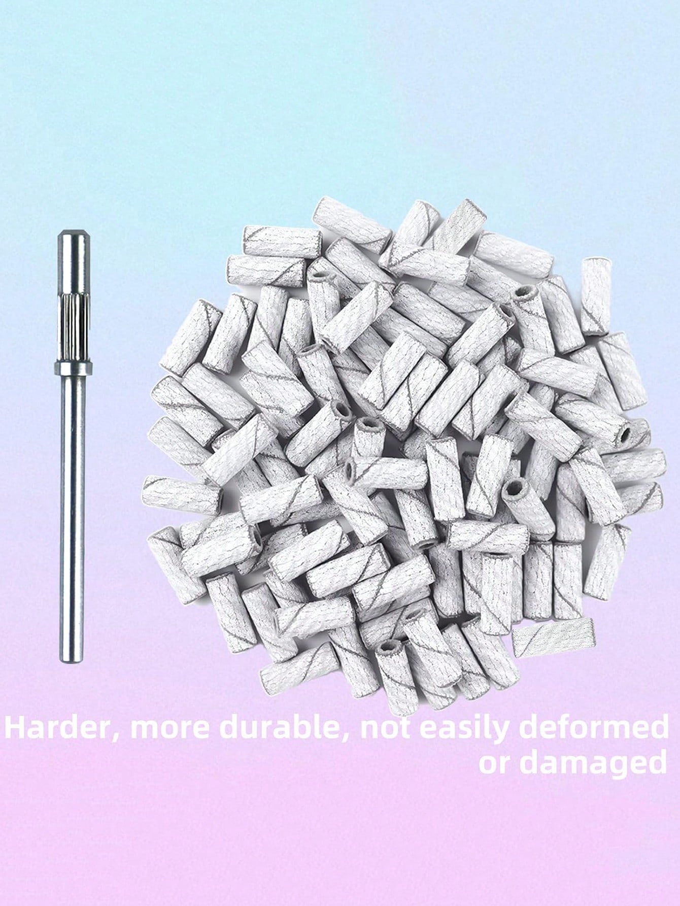 100/200Pcs/Box With Mini Mandrel Nail Art 3mm Mini Grinding Sand Ring Bands(80# 120# 180# 240#)Electric Grinding Machine Nail Grinding Head Manicure Accessories Tools Dead Skin Remover