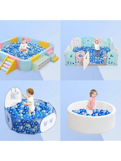 100 Ball Pit Balls For Toddlers, Phthalate Free Plastic Balls, Crush Proof 2.16" Colorful Balls For Ball Pit Play Toys For Kids With Storage Bag