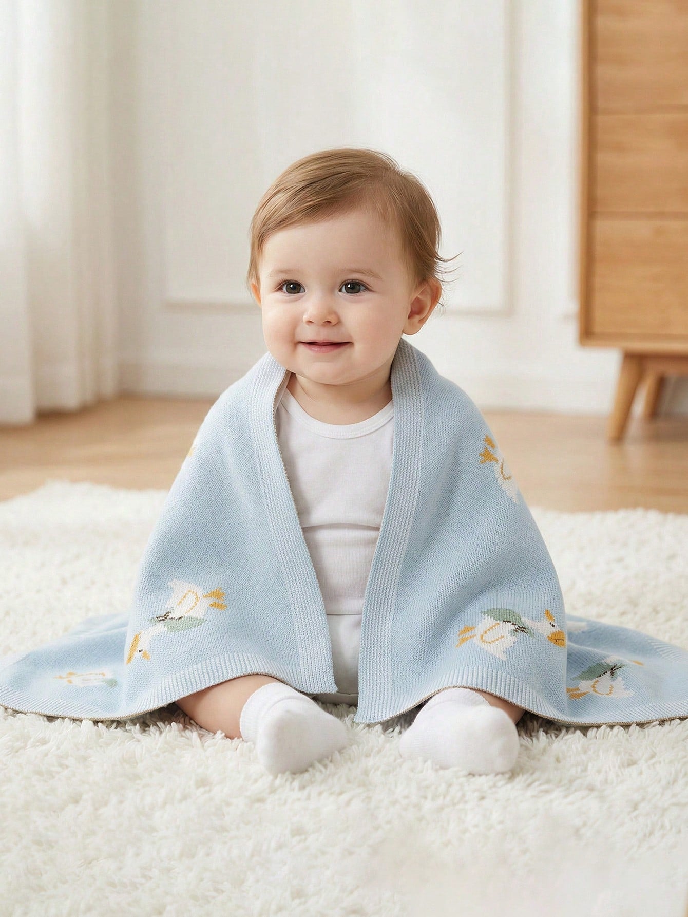 100% Cotton Baby Blanket, All Season Duck Knitted Infant Stroller Blanket, Newborn Crib Quilt, Baby Air Conditioning Quilt, Infant Supplies