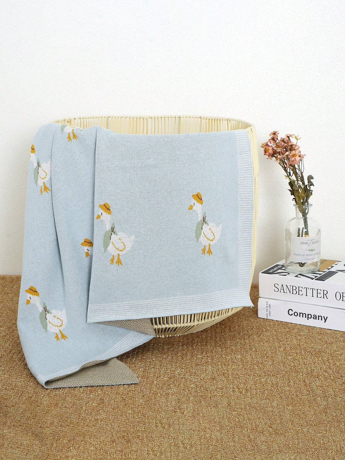 100% Cotton Baby Blanket, All Season Duck Knitted Infant Stroller Blanket, Newborn Crib Quilt, Baby Air Conditioning Quilt, Infant Supplies