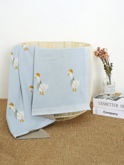100% Cotton Baby Blanket, All Season Duck Knitted Infant Stroller Blanket, Newborn Crib Quilt, Baby Air Conditioning Quilt, Infant Supplies