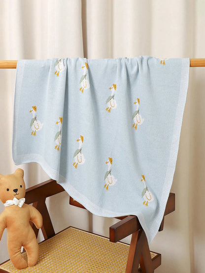 100% Cotton Baby Blanket, All Season Duck Knitted Infant Stroller Blanket, Newborn Crib Quilt, Baby Air Conditioning Quilt, Infant Supplies