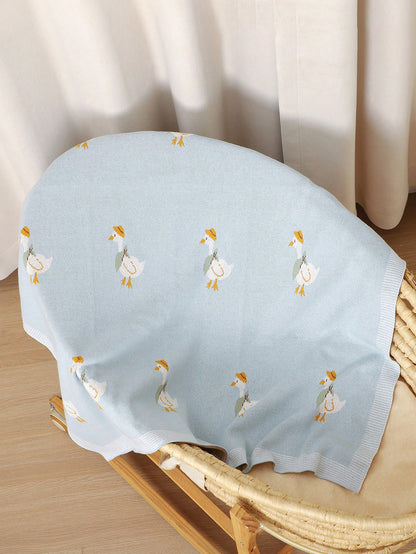100% Cotton Baby Blanket, All Season Duck Knitted Infant Stroller Blanket, Newborn Crib Quilt, Baby Air Conditioning Quilt, Infant Supplies