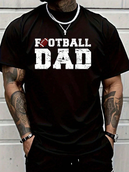 100% Cotton Football Papa Graphic Proud Football Dad T-Shirt Men Clothes