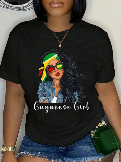 100% Cotton Guyanese Woman Products Flag Uniform Girl Guyana T-Shirt Unisex Classic Comfort Tee Tops Oversized Crew Neck T Shirts