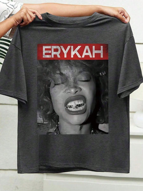 100% Pure Cotton Graphic Print Crew Neck T-Shirt,Vintage Casual Plus Size Casual Woman Figure Print Round Neck Short Sleeve T-ShirtHoliday Casual To