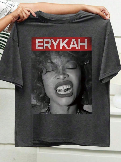 100% Pure Cotton Graphic Print Crew Neck T-Shirt,Vintage Casual Plus Size Casual Woman Figure Print Round Neck Short Sleeve T-ShirtHoliday Casual To