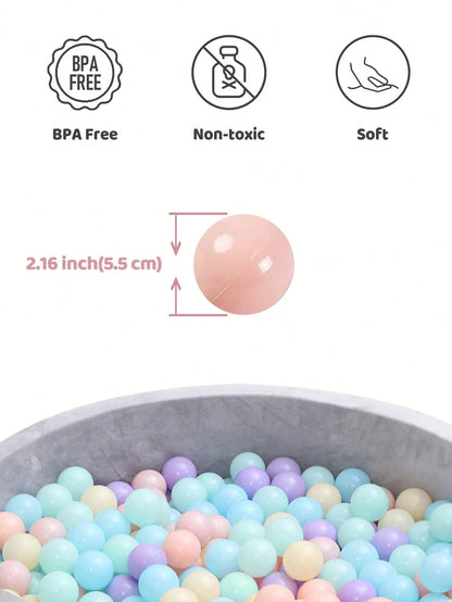 100pcs Ball Pit Balls For Toddlers, Crush Proof Plastic Balls For Ball Pit, 2.16 Inch Baby Pit Balls For Playpen Pool Birthday Party Decoration