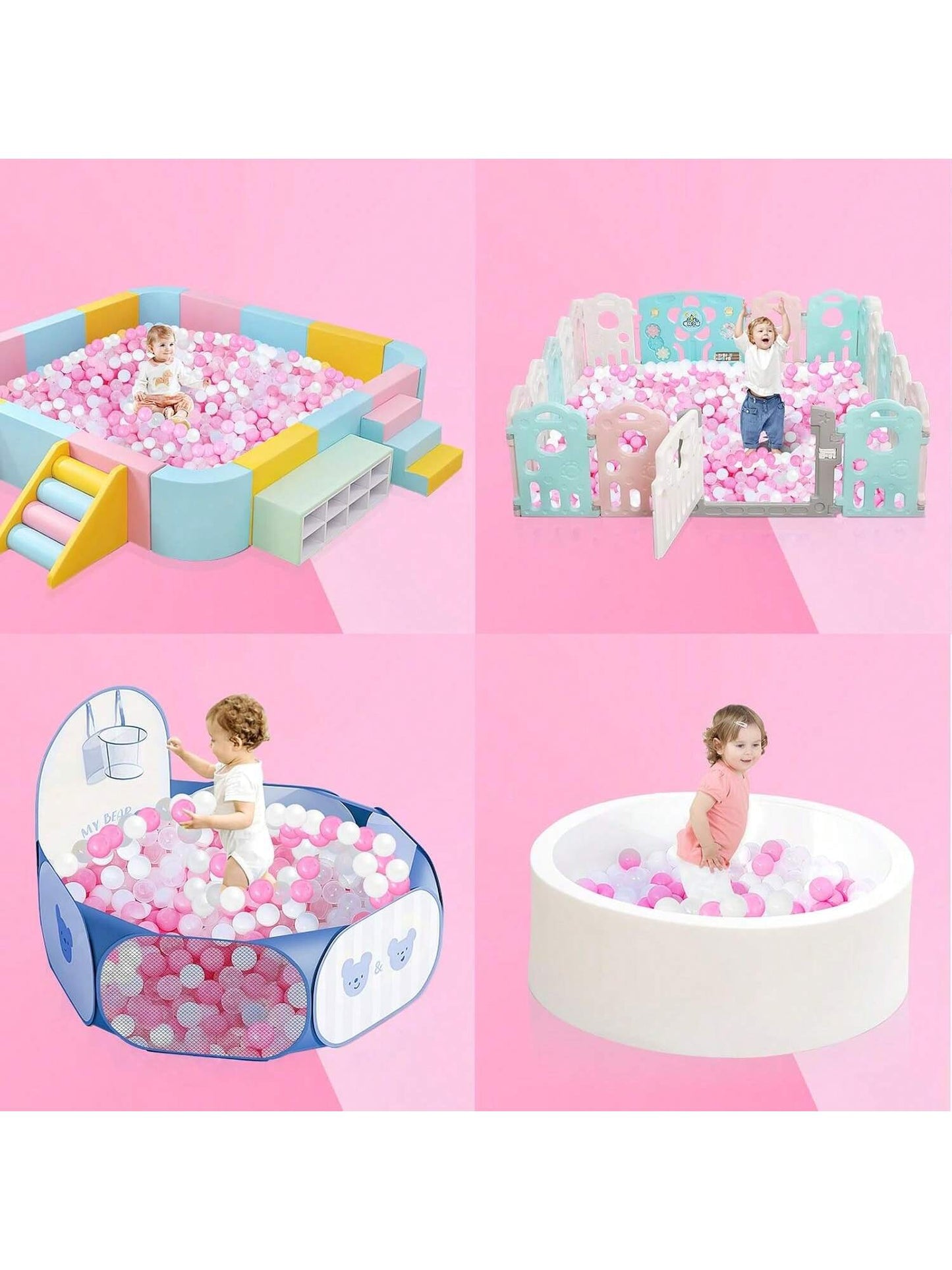 100pcs Ball Pit Balls For Toddlers, Crush Proof Plastic Balls For Ball Pit, 2.16 Inch Baby Pit Balls For Playpen Pool Birthday Party Decoration