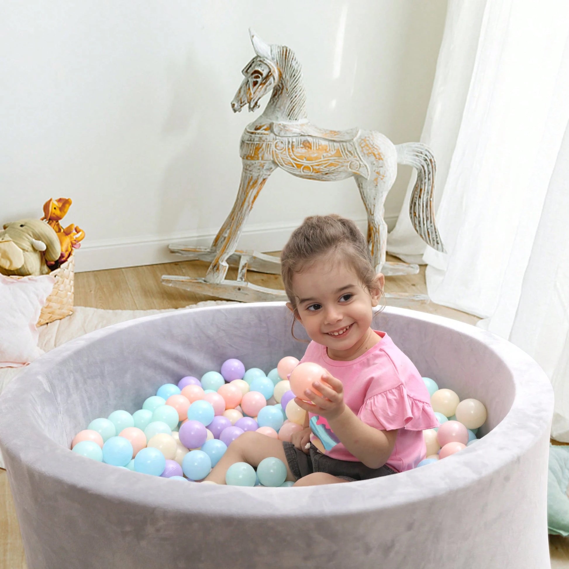 100pcs Ball Pit Balls For Toddlers, Crush Proof Plastic Balls For Ball Pit, 2.16 Inch Baby Pit Balls For Playpen Pool Birthday Party Decoration