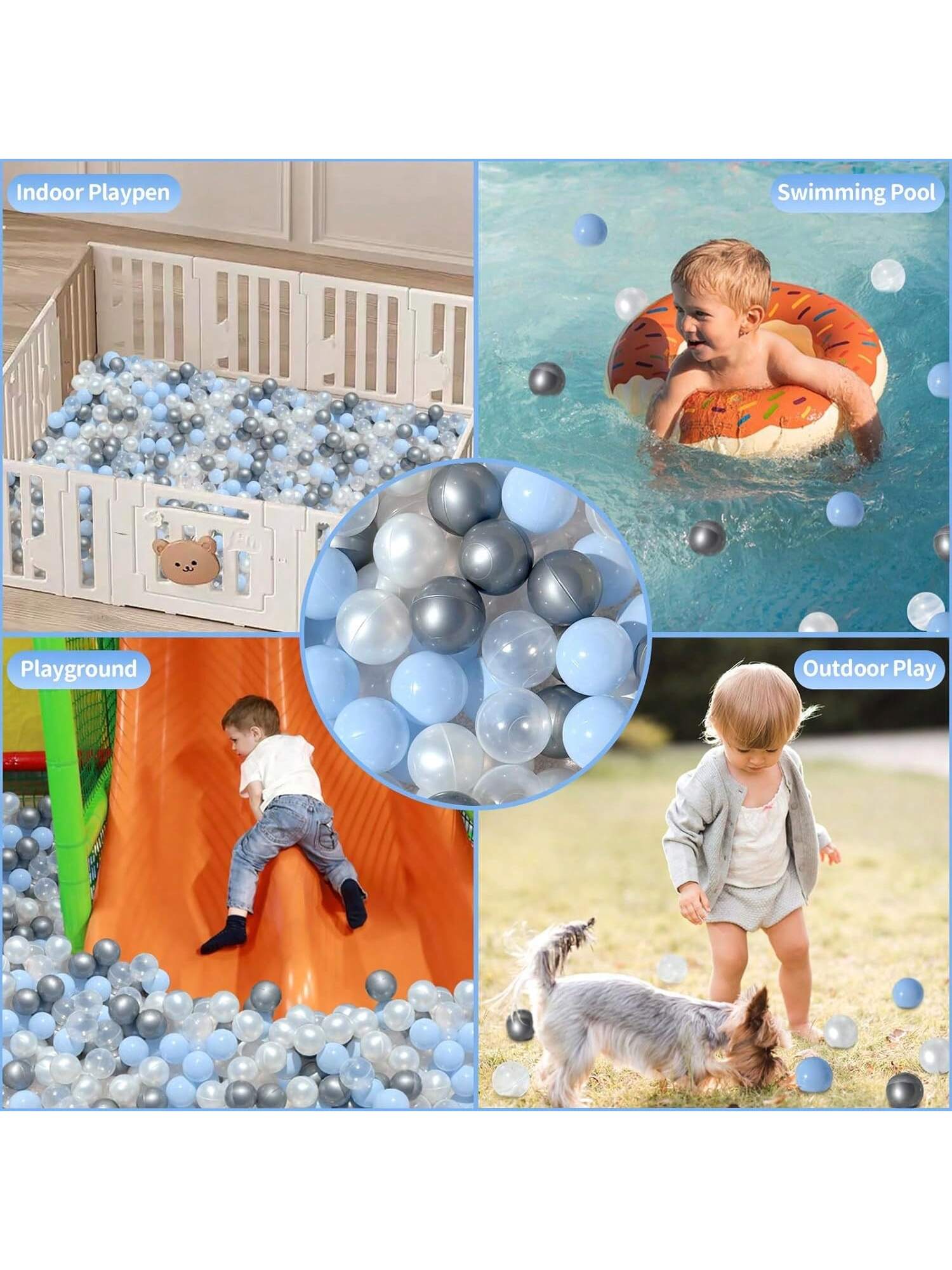 100pcs Ball Pit Balls For Toddlers, Crush Proof Plastic Balls For Ball Pit, 2.16 Inch Baby Pit Balls For Playpen Pool Birthday Party Decoration
