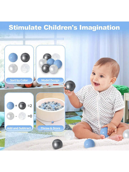 100pcs Ball Pit Balls For Toddlers, Crush Proof Plastic Balls For Ball Pit, 2.16 Inch Baby Pit Balls For Playpen Pool Birthday Party Decoration