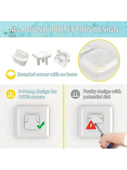 10pcs/15pcs US Standard 2 Hole/3 Hole Electrical Outlet Covers, Insulated Protective Caps Anti-Electric Shock Infant/Child Proofing