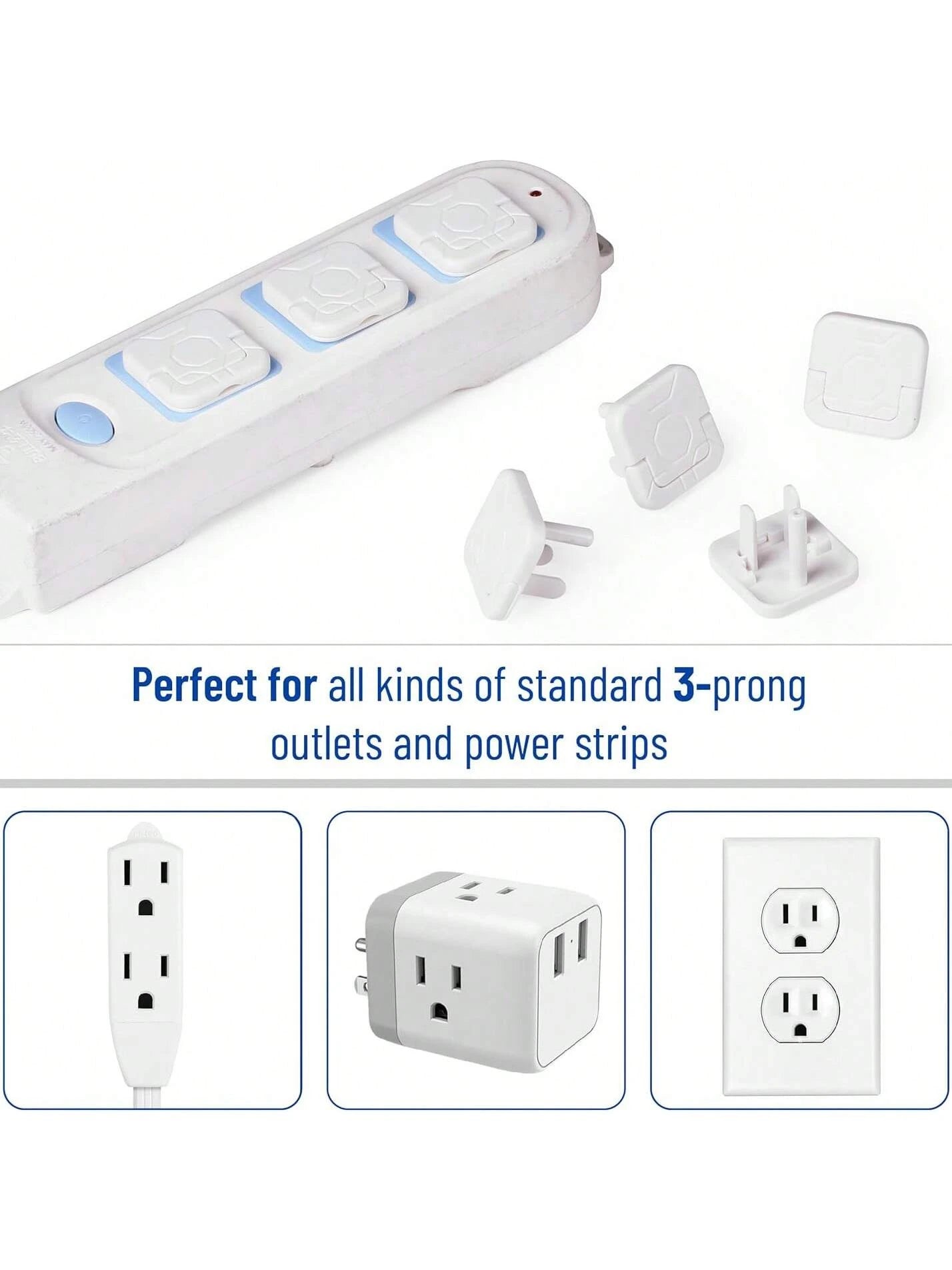 10pcs/15pcs US Standard 2 Hole/3 Hole Electrical Outlet Covers, Insulated Protective Caps Anti-Electric Shock Infant/Child Proofing