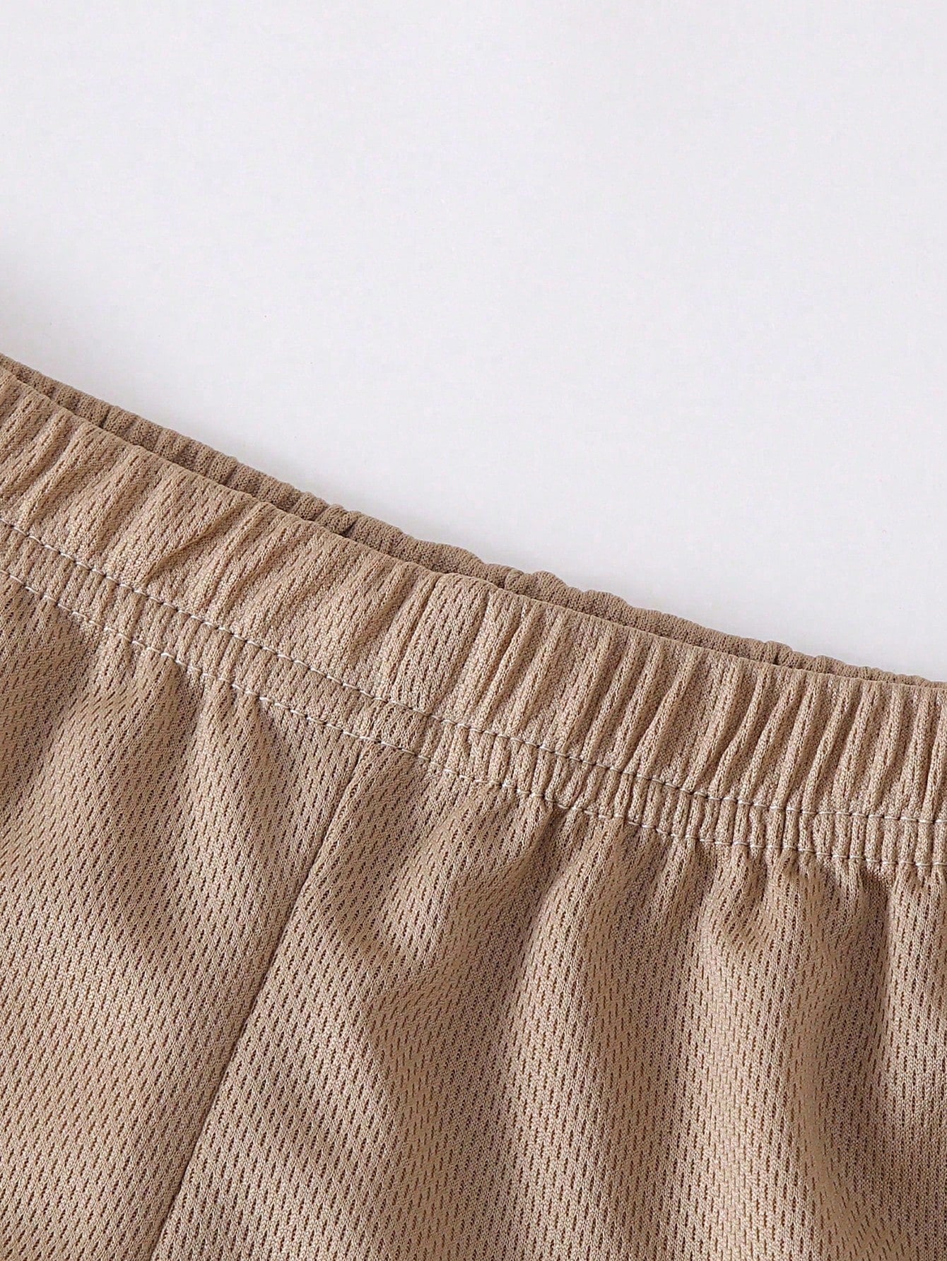10pcs/Set Baby Casual Solid Color Knit Fabric T-Shirt Matched With Solid Color Shorts Outdoor Suit, Spring/Summer