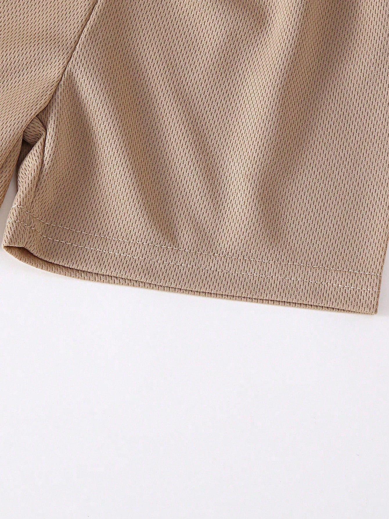 10pcs/Set Baby Casual Solid Color Knit Fabric T-Shirt Matched With Solid Color Shorts Outdoor Suit, Spring/Summer
