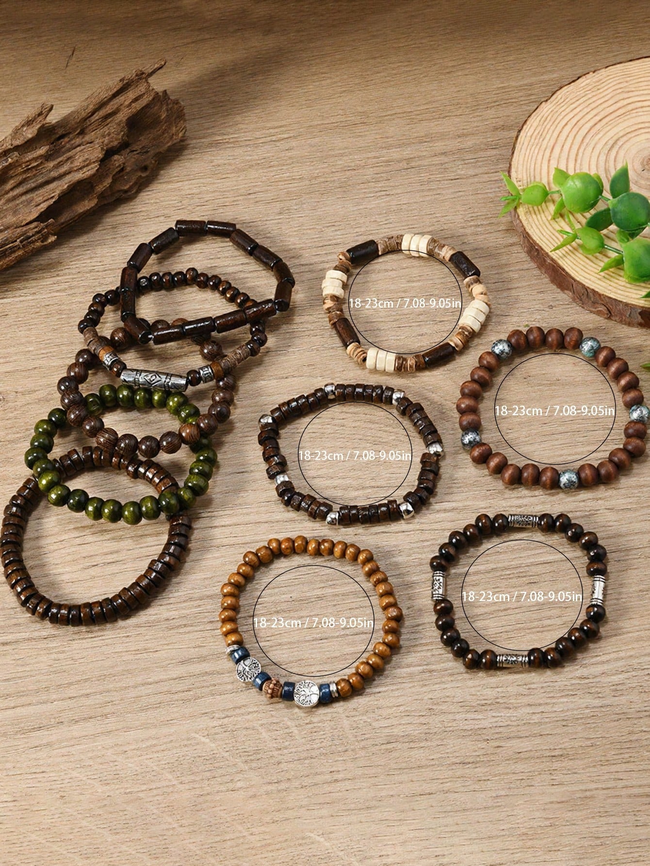 10pcs/Set Bohemian Style Wooden Bead, Sea Turtle, Coconut, Turquoise Bracelet Set, Suitable For Men's Daily Wear, Gift