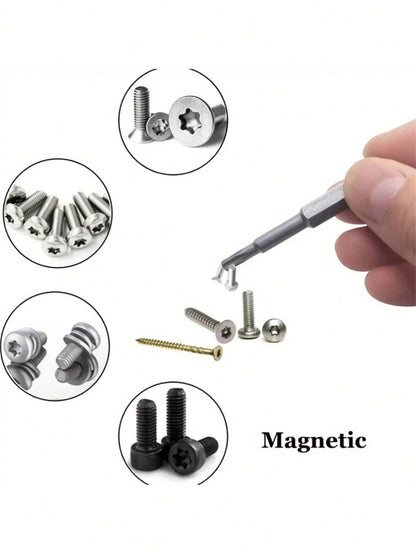 11Pcs Long Torx Security Head Screwdriver Drill Set, 1/4 Inch Hex Shank S2 Steel Torx Screwdriver Bit Set, T6 T7 T8 T9 T10 T15 T20 T25 T27 T30 T40,Tool Accessories