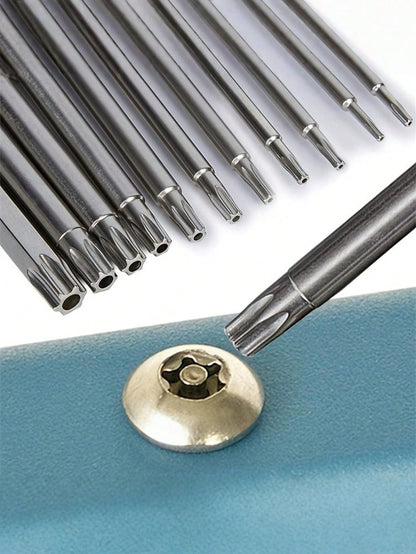 11Pcs Long Torx Security Head Screwdriver Drill Set, 1/4 Inch Hex Shank S2 Steel Torx Screwdriver Bit Set, T6 T7 T8 T9 T10 T15 T20 T25 T27 T30 T40,Tool Accessories