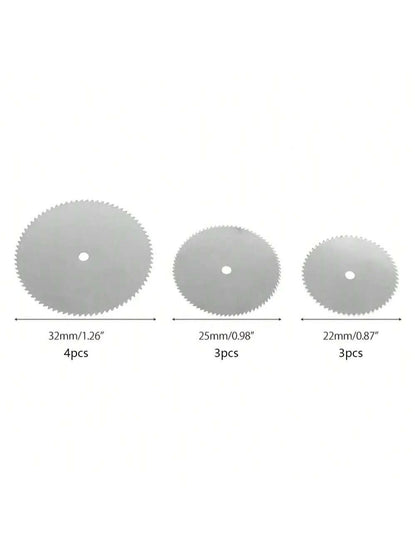 11pcs Mini Circular Saw Blades Set, Stainless Steel/Wood/Plastic Cutting Discs, Rotary Tool Accessories, Power Tool Parts,Tool Accessories