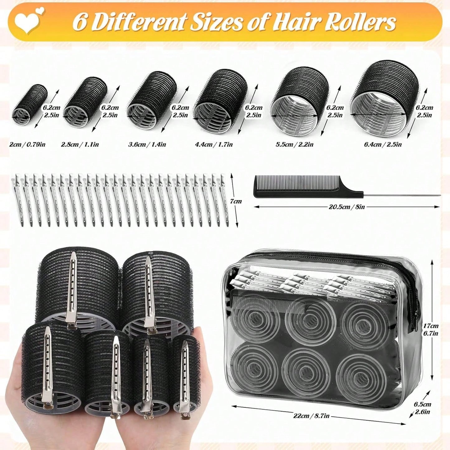 12 Pcs Hair Rollers Set For Blowout Look, Self Grip Curlers With Clips Automatic Rotating Ceramic Hair Curler Negative Ion Anti-Scald Auto Shut Off For Long Thick Hair
