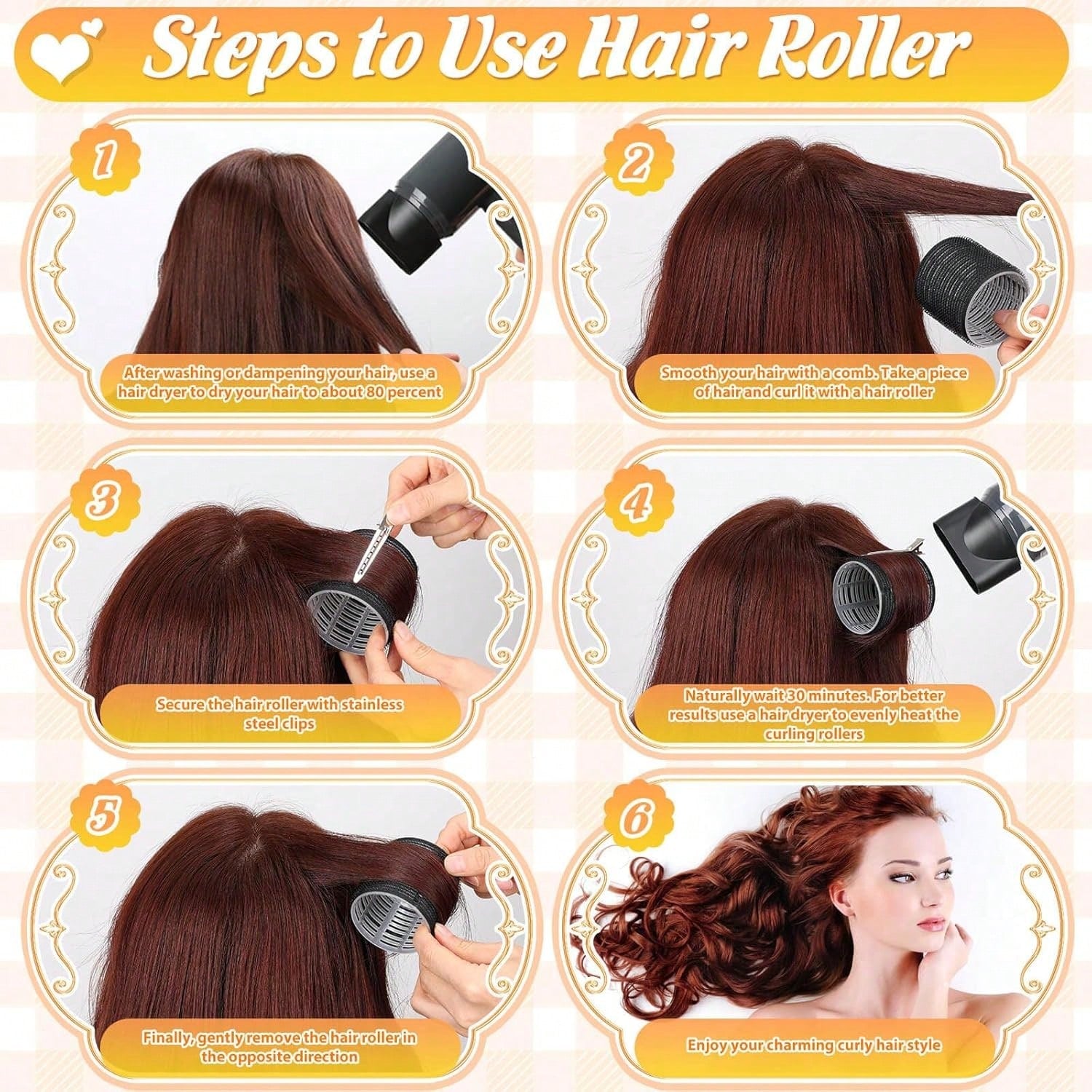 12 Pcs Hair Rollers Set For Blowout Look, Self Grip Curlers With Clips Automatic Rotating Ceramic Hair Curler Negative Ion Anti-Scald Auto Shut Off For Long Thick Hair