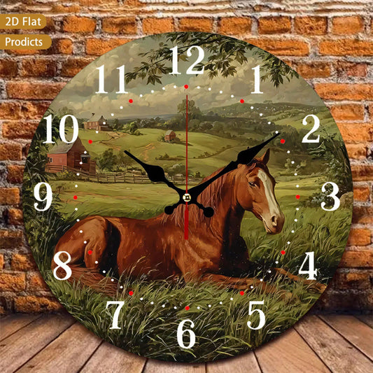 12inch Vintage Farmhouse Wall Clock, Silent And Non-Ticking, Perfect For Baby Rooms, Bedrooms, Offices, And Living Rooms, Battery-Powered