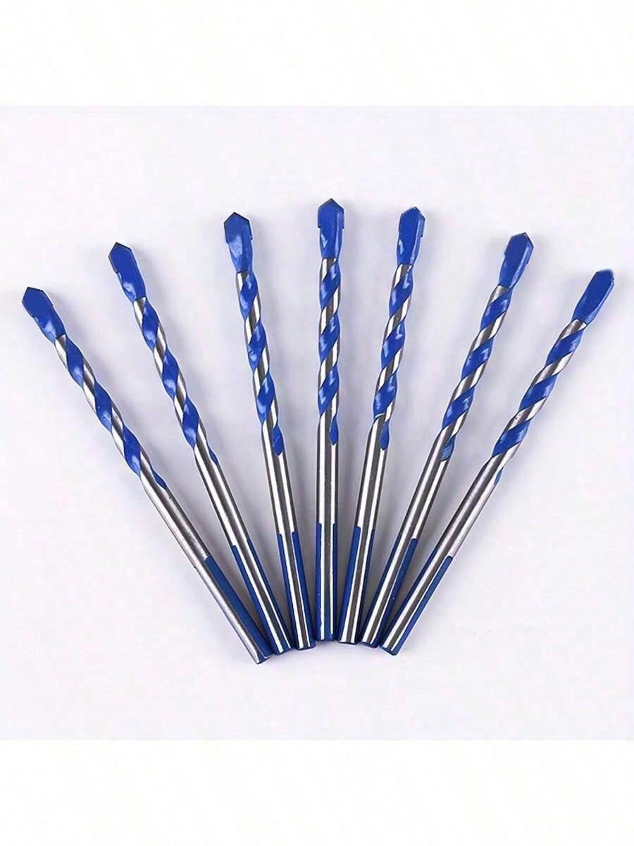 12pcs Blue Diamond Drill Bit Set- Ceramic Tile Glass Concrete Drilling Bits, Multi-Purpose Triangular Alloy Drill Bits, High Hardness Hole Opener, Suitable For Ceramic Tile Cement Concrete Wall (3/4