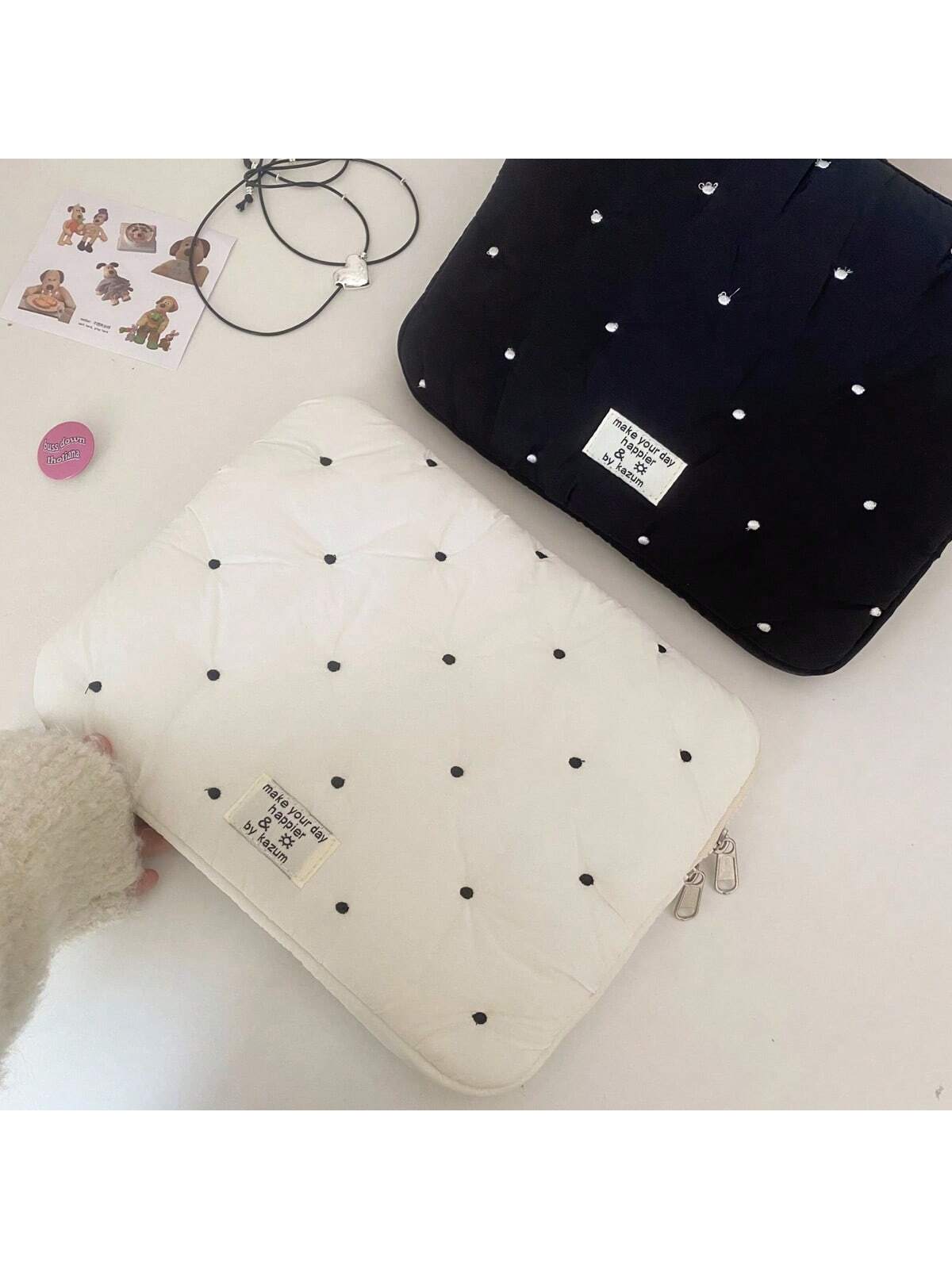 13.6" & 14" Laptop Sleeve- Cute Polka Dot Lightweight Laptop Carrying Case, Compatible With MacBook Laptop Bag Laptop Case Laptop Bag For Ladies