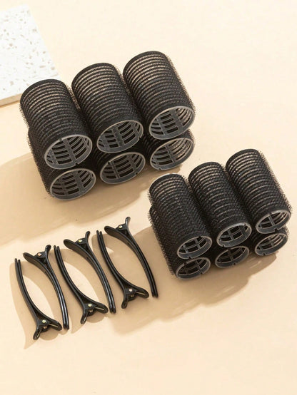 18pcs/Set Large Size Hair Rollers With Clips, Self-Gripping Curler Suitable For Long/Medium/Short Hair And Bangs, DIY Hair Curling Tool (Includes 12pcs Large Roller Tubes + 6pcs Clips)(36pcs/18pcs/3pc