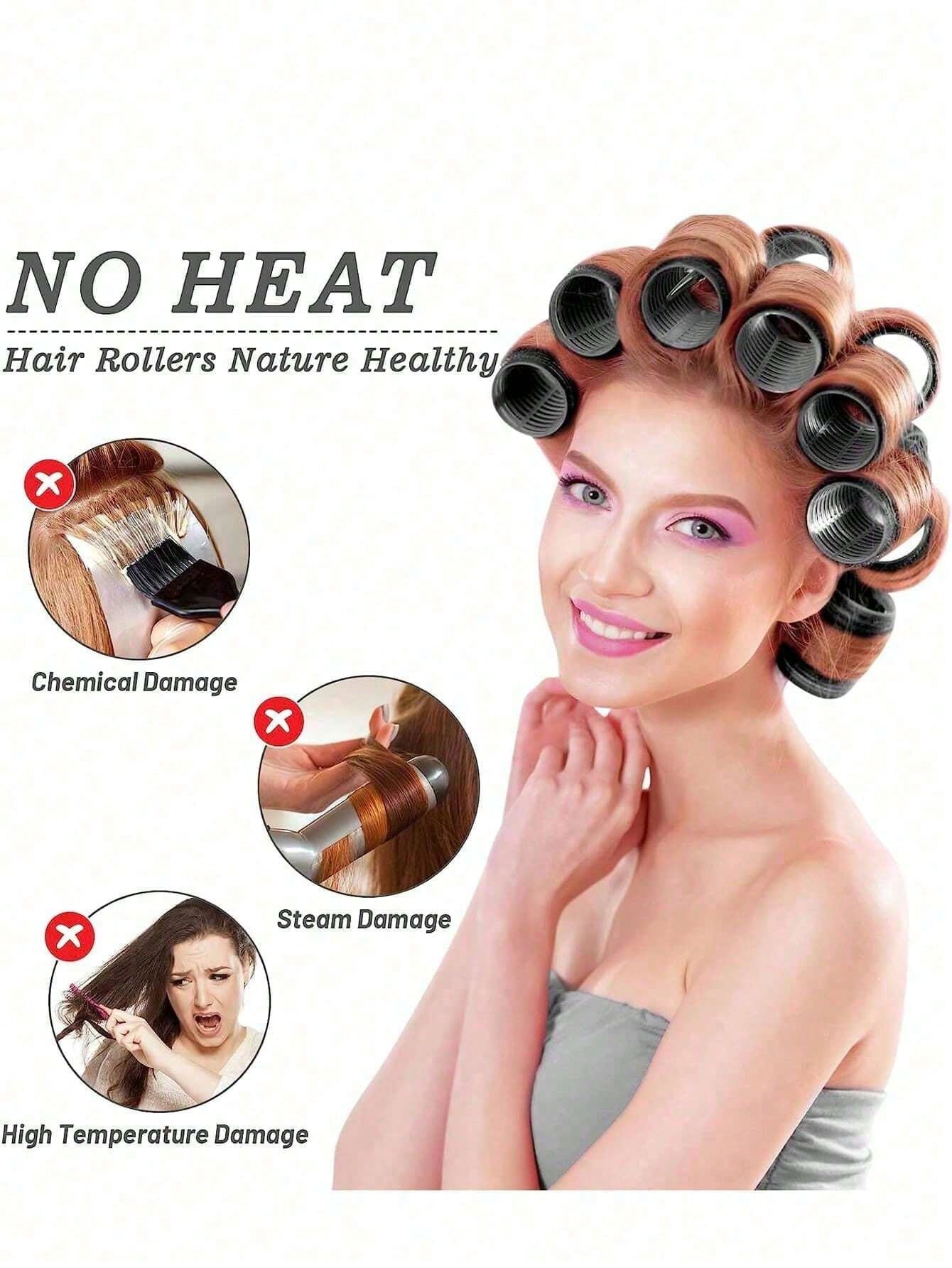 18pcs/Set Large Size Hair Rollers With Clips, Self-Gripping Curler Suitable For Long/Medium/Short Hair And Bangs, DIY Hair Curling Tool (Includes 12pcs Large Roller Tubes + 6pcs Clips)(36pcs/18pcs/3pc