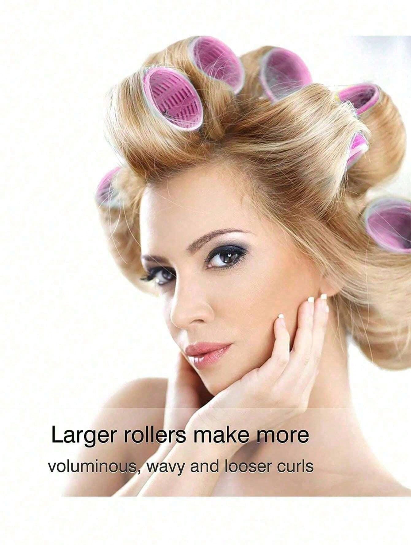 18pcs/Set Large Size Hair Rollers With Clips, Self-Gripping Curler Suitable For Long/Medium/Short Hair And Bangs, DIY Hair Curling Tool (Includes 12pcs Large Roller Tubes + 6pcs Clips)(36pcs/18pcs/3pc