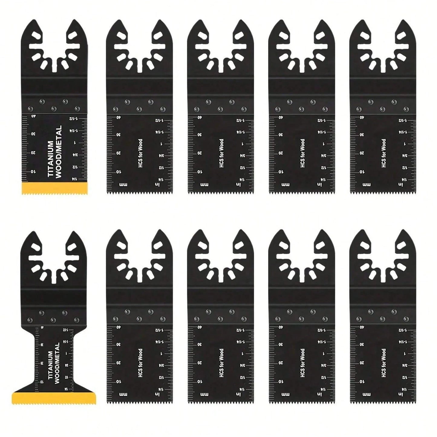 18pcs Titanium Oscillating Tool Blades, Multi-Functional Oscillating Saw Blade Set Suitable For Cutting Wood, Metal, Nails, Plastic
