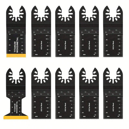 18pcs Titanium Oscillating Tool Blades, Multi-Functional Oscillating Saw Blade Set Suitable For Cutting Wood, Metal, Nails, Plastic