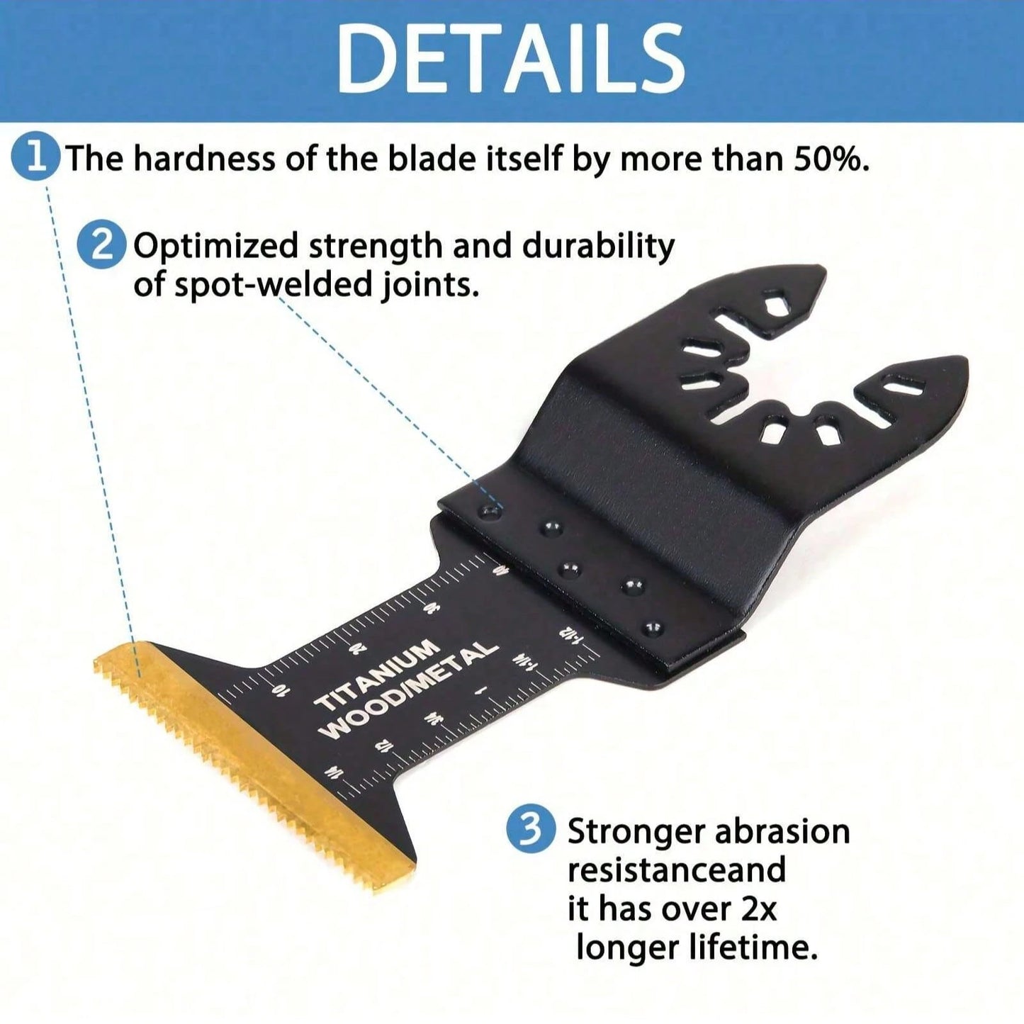 18pcs Titanium Oscillating Tool Blades, Multi-Functional Oscillating Saw Blade Set Suitable For Cutting Wood, Metal, Nails, Plastic
