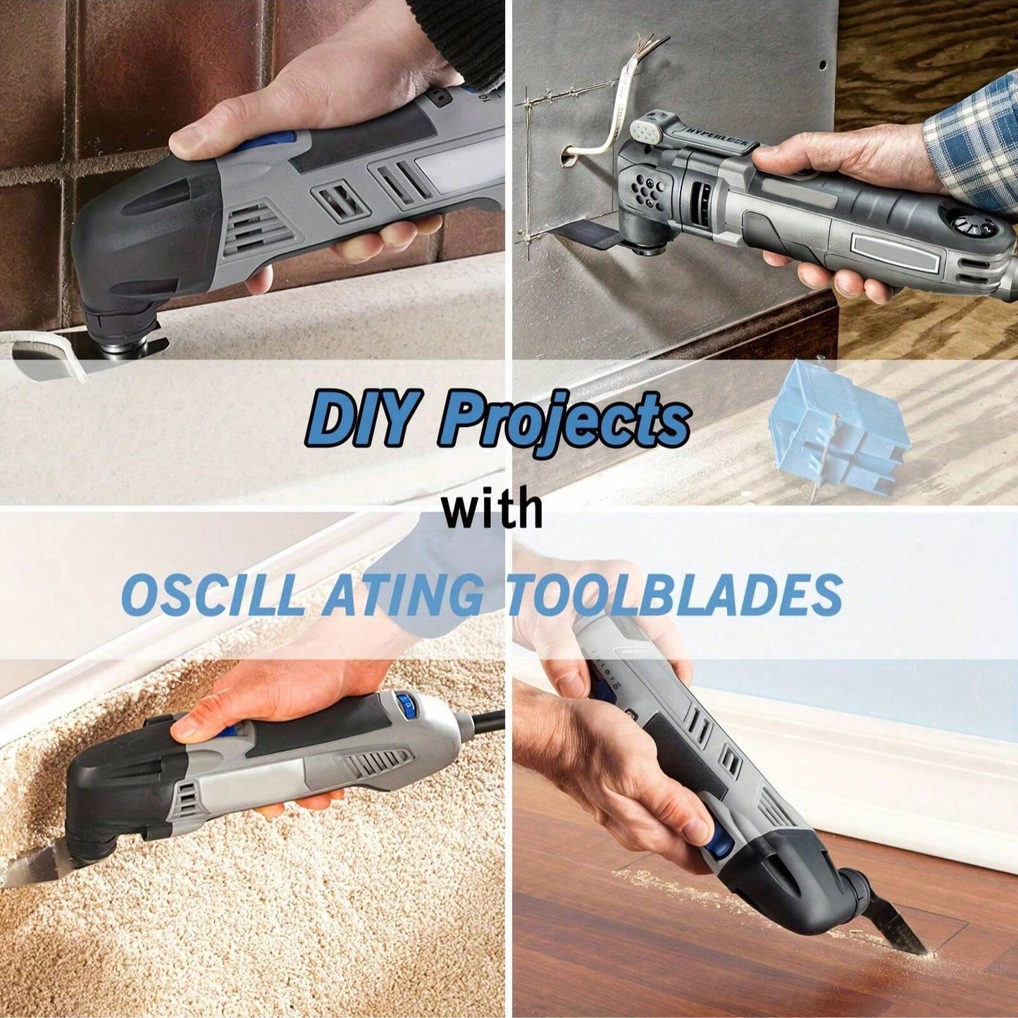 18pcs Titanium Oscillating Tool Blades, Multi-Functional Oscillating Saw Blade Set Suitable For Cutting Wood, Metal, Nails, Plastic